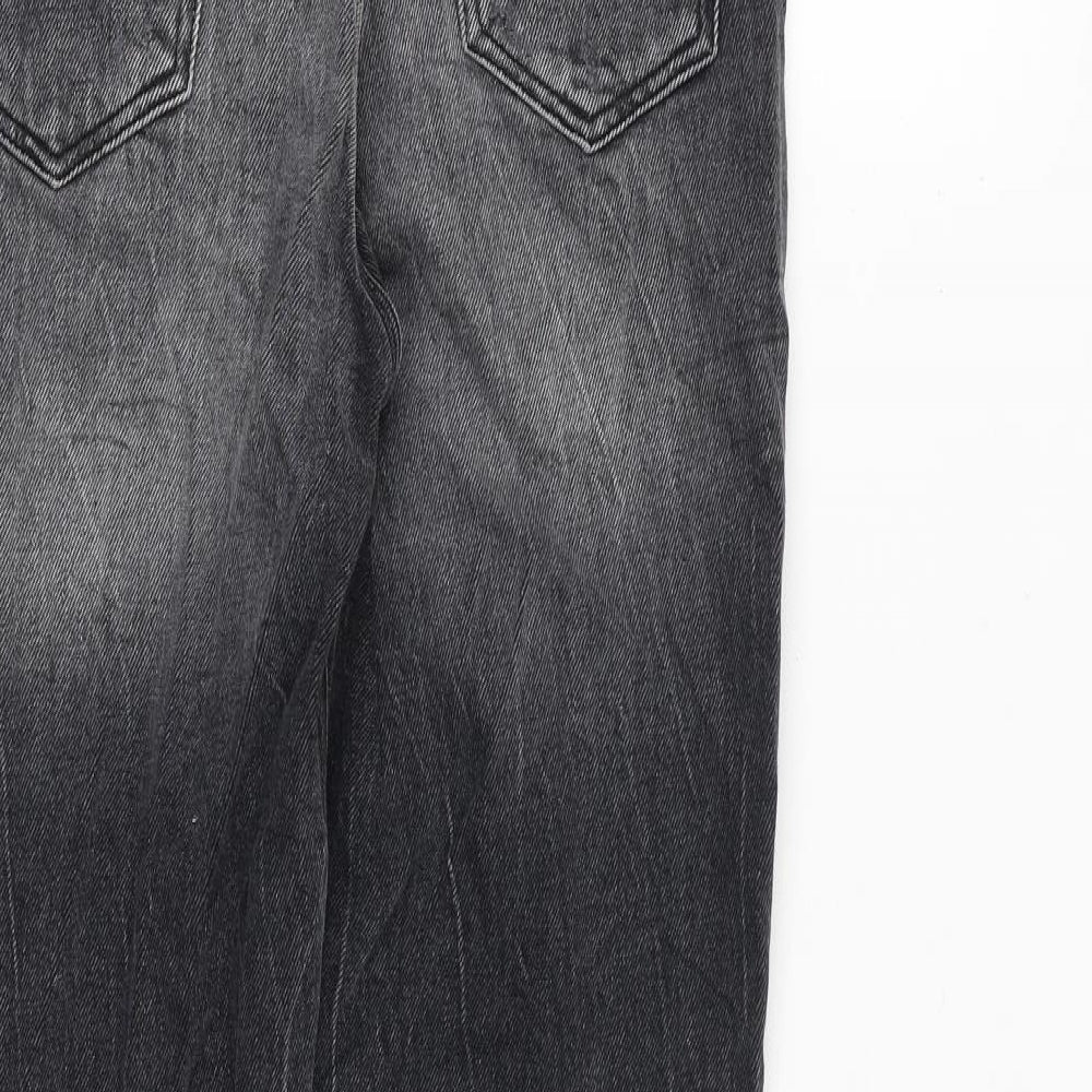 River Island Mens Grey Cotton Skinny Jeans Size 30 in L30 in Regular Zip