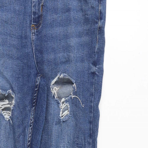 Denim & Co. Womens Blue Cotton Skinny Jeans Size 14 L28 in Regular Zip