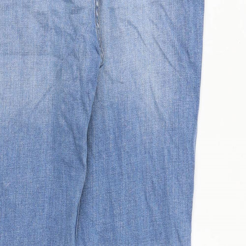 Crew Clothing Womens Blue Cotton Straight Jeans Size 12 L30 in Regular Zip