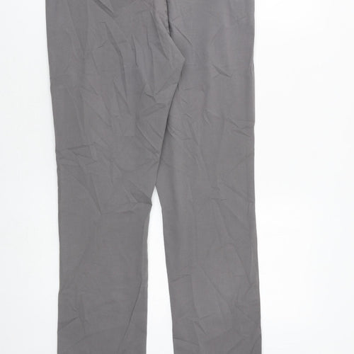 MANTARAY PRODUCTS Womens Grey Cotton Trousers Size 10 L28 in Regular Zip