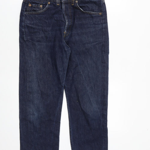 Levi's Womens Blue Cotton Cropped Jeans Size 30 in L23 in Regular Zip - Raw Hem