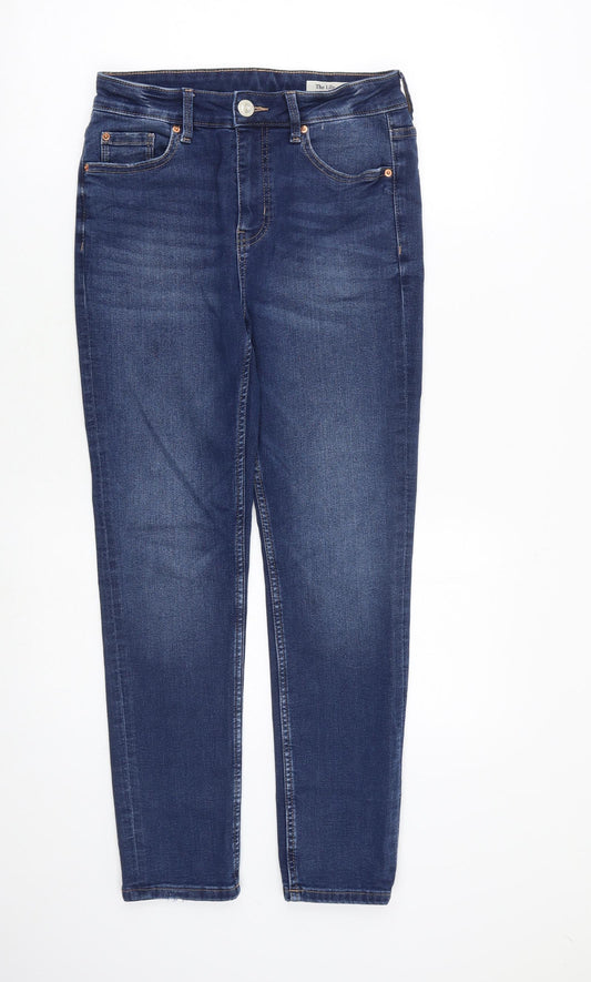 Marks and Spencer Womens Blue Cotton Skinny Jeans Size 10 L27 in Regular Zip