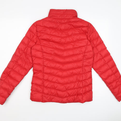 ESMARA Womens Red Quilted Jacket Size 8 Zip