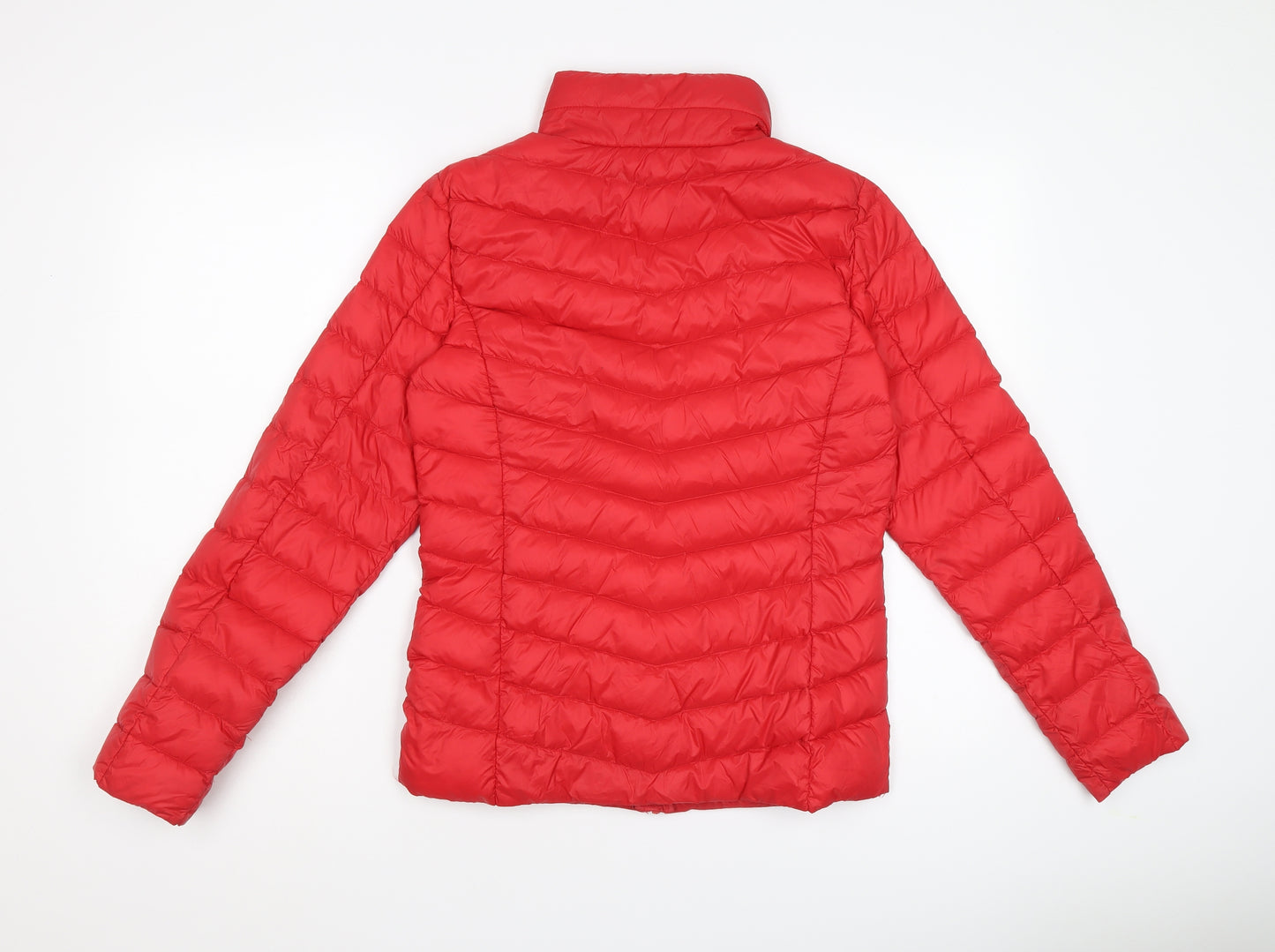 ESMARA Womens Red Quilted Jacket Size 8 Zip