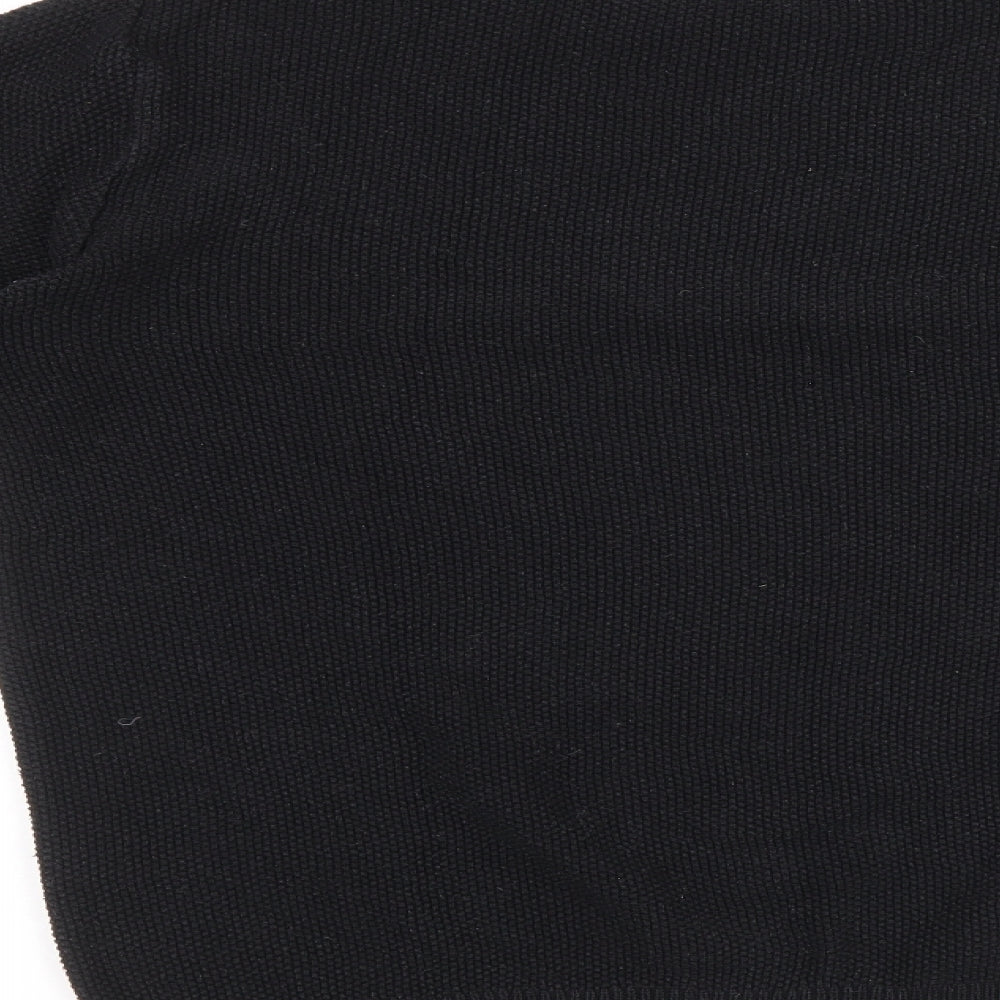 Pull&Bear Mens Black Crew Neck Polyester Pullover Jumper Size M Long Sleeve