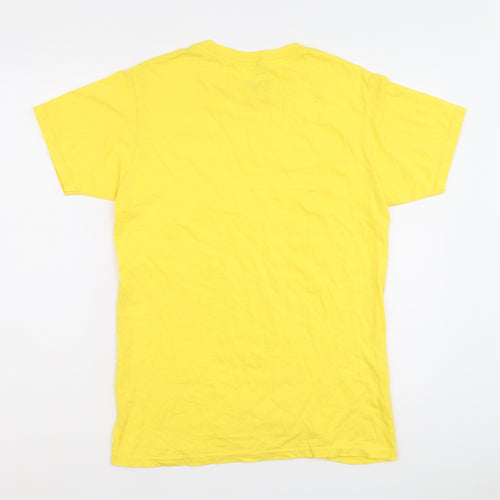3BLACKDOT Mens Yellow Cotton T-Shirt Size M Crew Neck - Vanoss Midnight owl