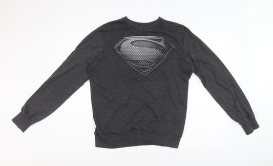 Superman Mens Grey Cotton Pullover Sweatshirt Size M - Superman