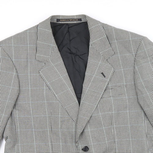 Marks and Spencer Mens Multicoloured Geometric Polyester Jacket Blazer Size 40 Regular
