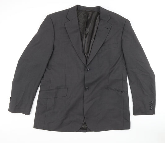 Thomas Nash Mens Black Geometric Polyester Jacket Suit Jacket Size 44 Regular