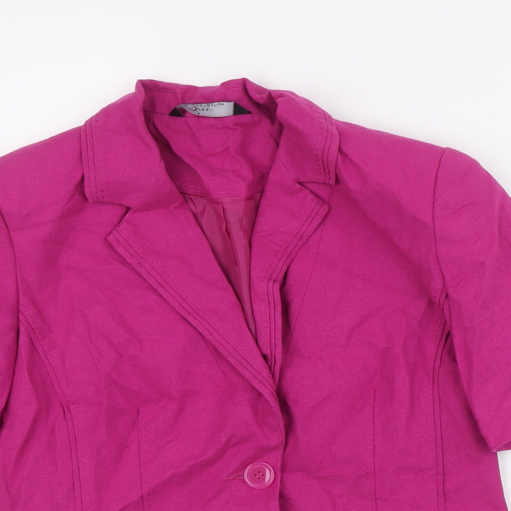 Bonmarché Womens Purple Linen Jacket Suit Jacket Size 12 Button