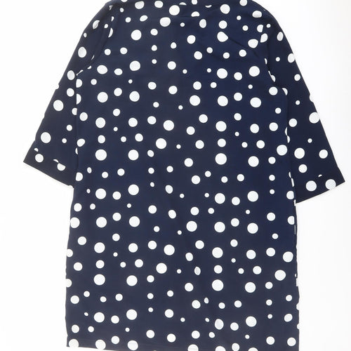 Paraphrase Womens Blue Polka Dot Polyester A-Line Size 18 V-Neck Pullover