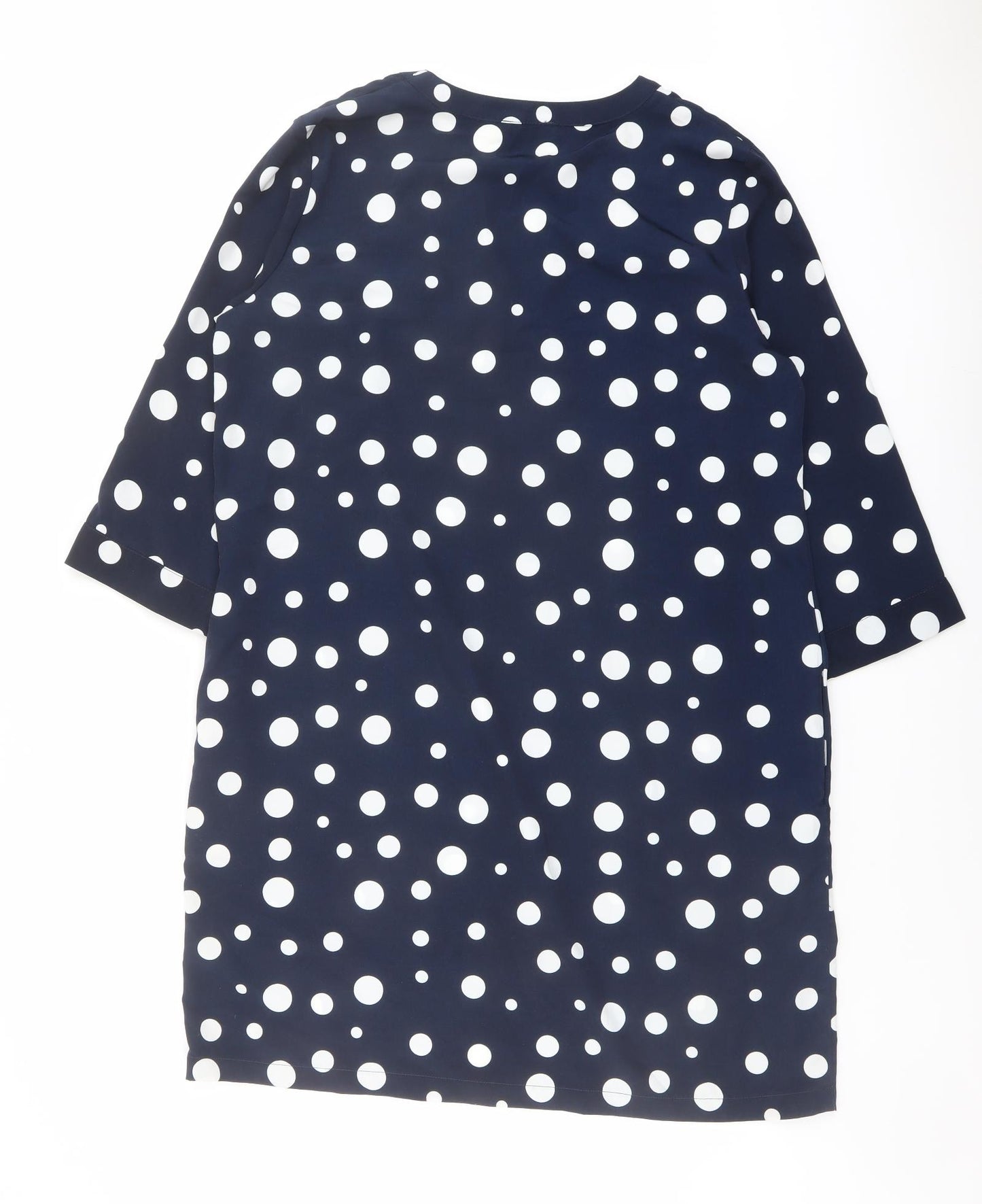Paraphrase Womens Blue Polka Dot Polyester A-Line Size 18 V-Neck Pullover