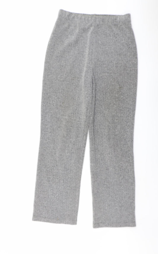 DASH Womens Grey Polyester Trousers Size 10 L27 in Regular
