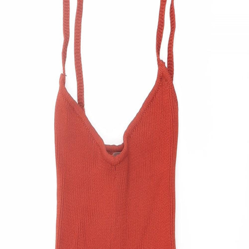 Ruve Womens Red Acrylic Bodysuit One-Piece Size M Pullover