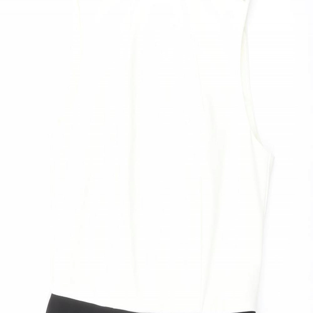 H&M Womens Black Colourblock Polyester A-Line Size 10 Round Neck Zip