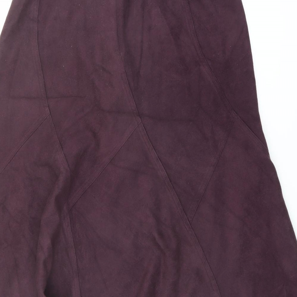 Marks and Spencer Womens Purple Polyester Swing Skirt Size 12 Zip