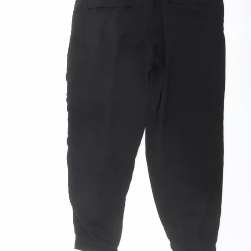 ASOS Womens Black Polyester Trousers Size 10 L25 in Regular Drawstring