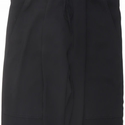 ASOS Womens Black Polyester Trousers Size 10 L25 in Regular Drawstring