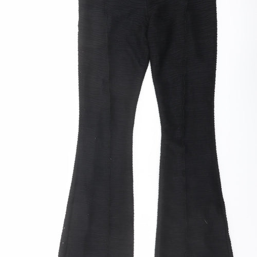 Solado Womens Black Polyester Trousers Size S L33 in Regular Zip
