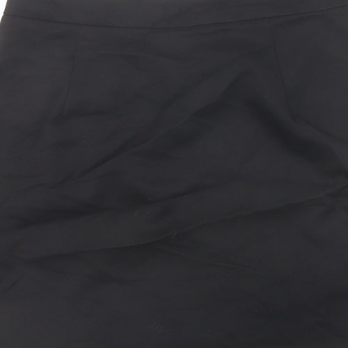 New Look Womens Black Polyester A-Line Skirt Size 12 Zip