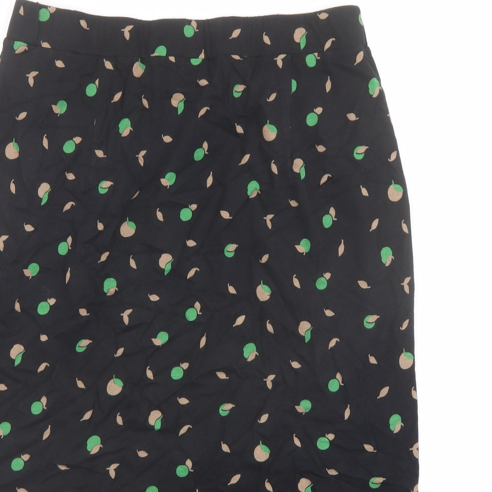 Boden Womens Black Geometric Cotton Tulip Skirt Size 10 - Fruit pattern