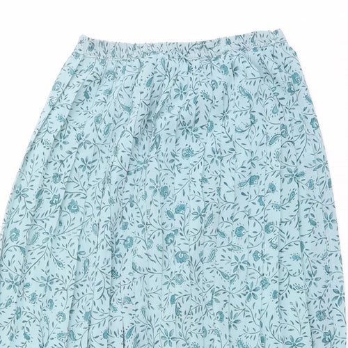 Eastex Womens Green Floral Polyester Pleated Skirt Size 12