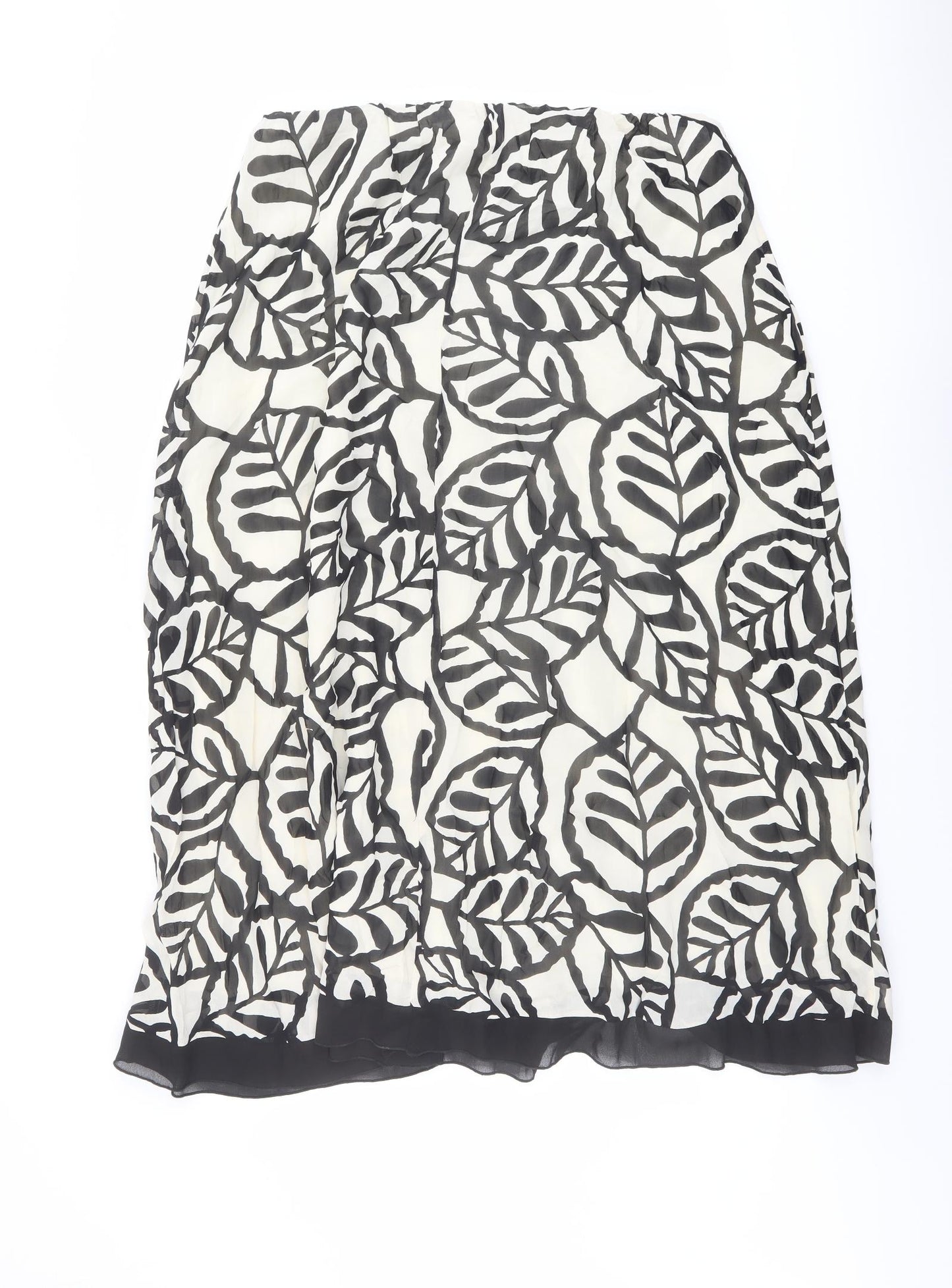 Wallis Womens Beige Geometric Viscose A-Line Skirt Size 18 - Leaf pattern