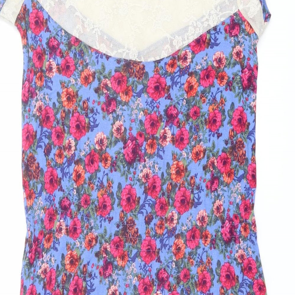 Dunnes Stores Womens Multicoloured Floral Cotton A-Line Size 18 Round Neck Pullover