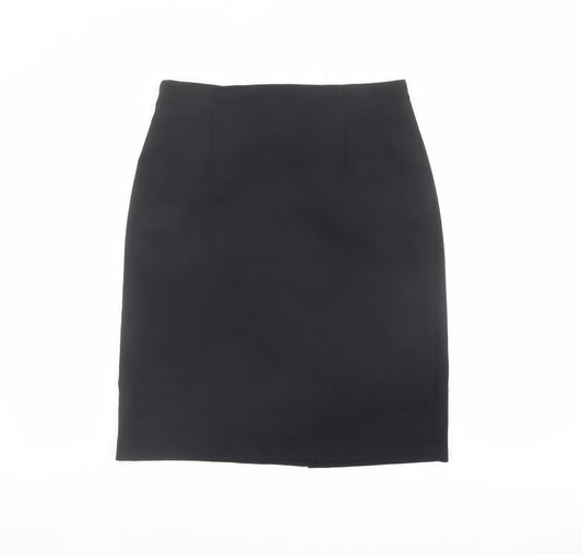 Design Essentials Womens Black Viscose Straight & Pencil Skirt Size 14 Zip