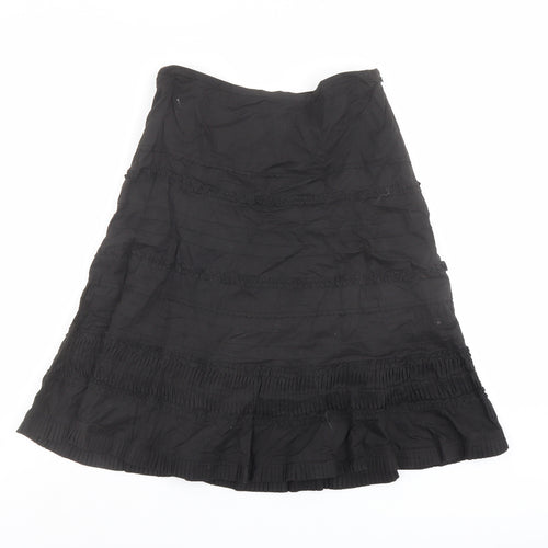 Jasper Conran Womens Black Polyester Swing Skirt Size 10 Zip