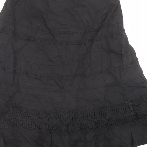 Jasper Conran Womens Black Polyester Swing Skirt Size 10 Zip