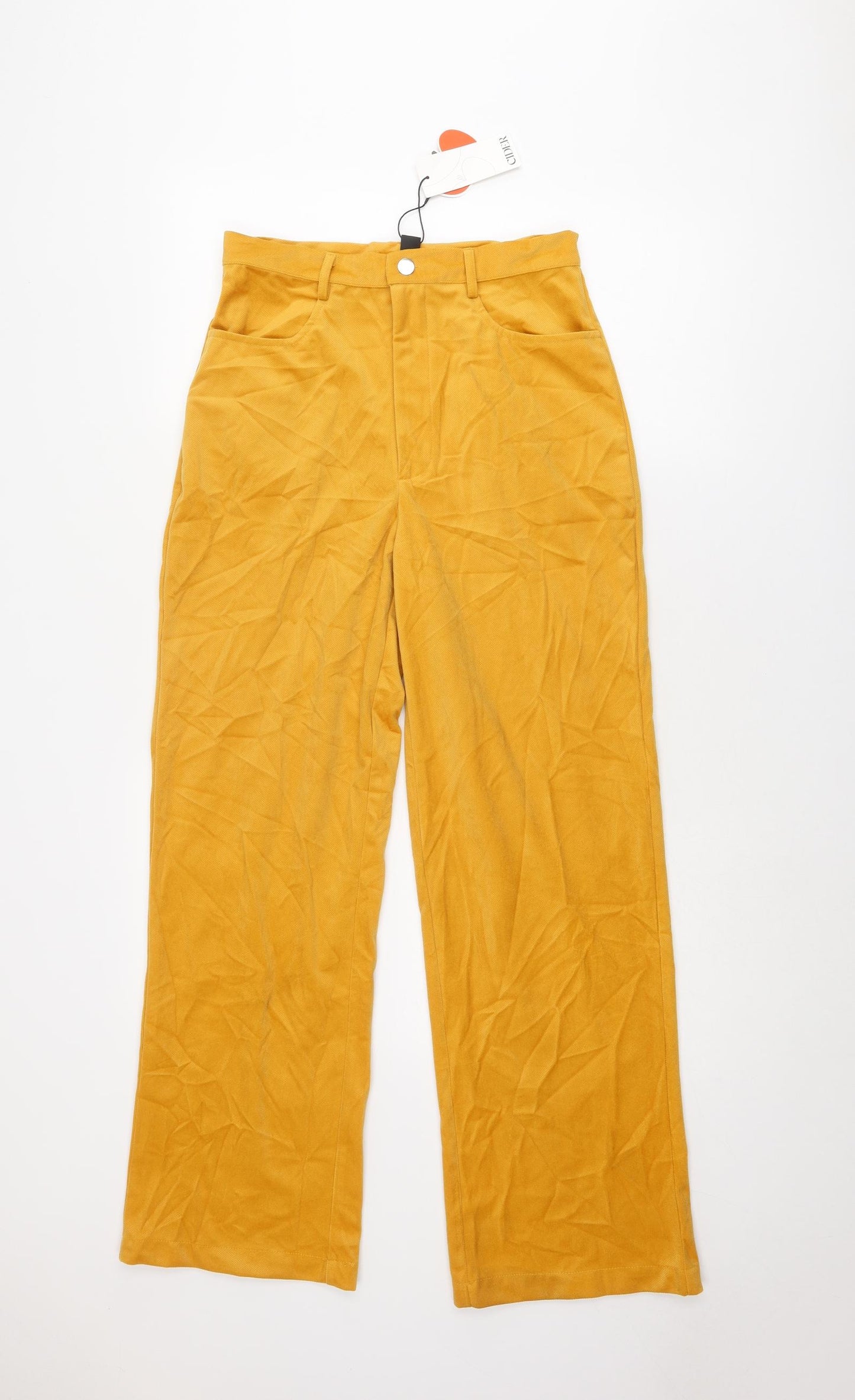 Cider Womens Yellow Polyester Trousers Size M L29 in Regular Zip