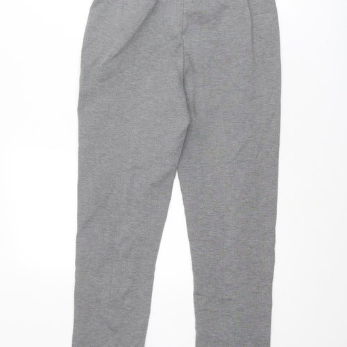 Marks and Spencer Womens Grey Viscose Chino Trousers Size 8 L25 in Regular Zip