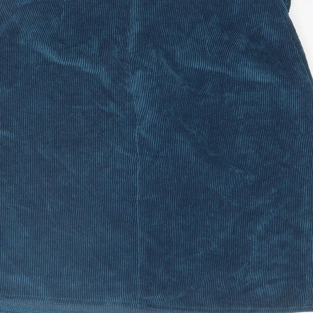 Missguided Womens Blue Polyester Wrap Skirt Size 8 Zip