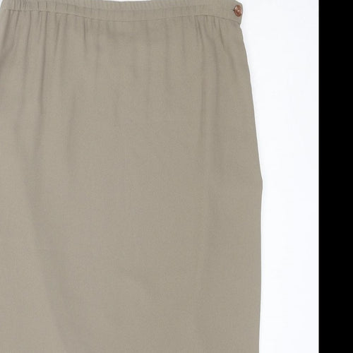 Frank Usher Womens Green Polyester A-Line Skirt Size 14 Zip
