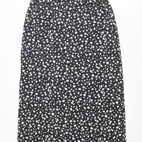 Nasty Gal Womens Black Geometric Polyester A-Line Skirt Size 6 Zip