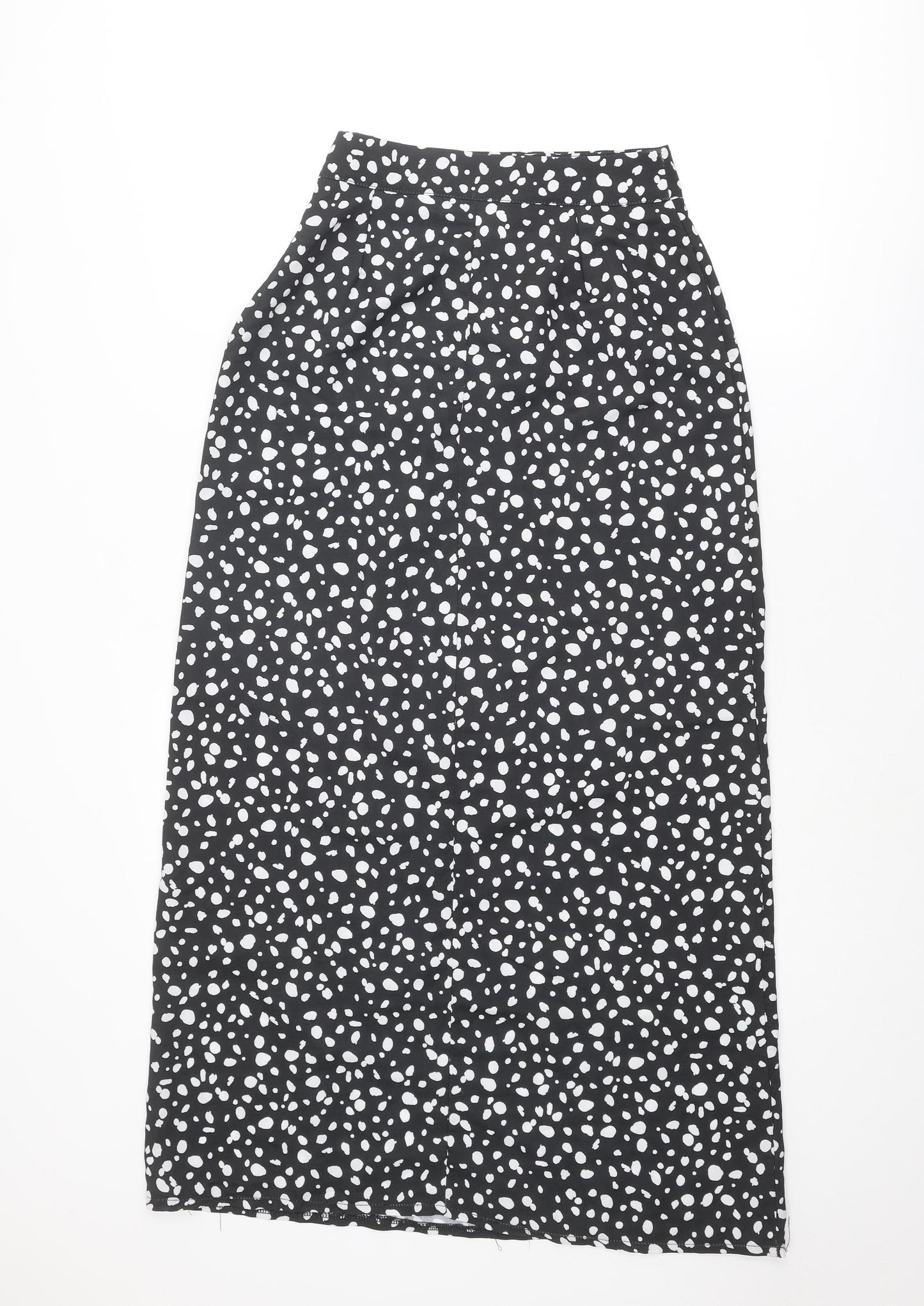 Nasty Gal Womens Black Geometric Polyester A-Line Skirt Size 6 Zip
