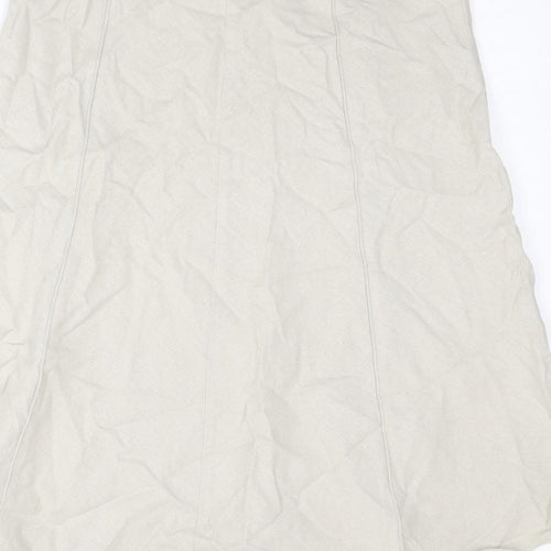 Bonmarché Womens Beige Linen A-Line Skirt Size 12