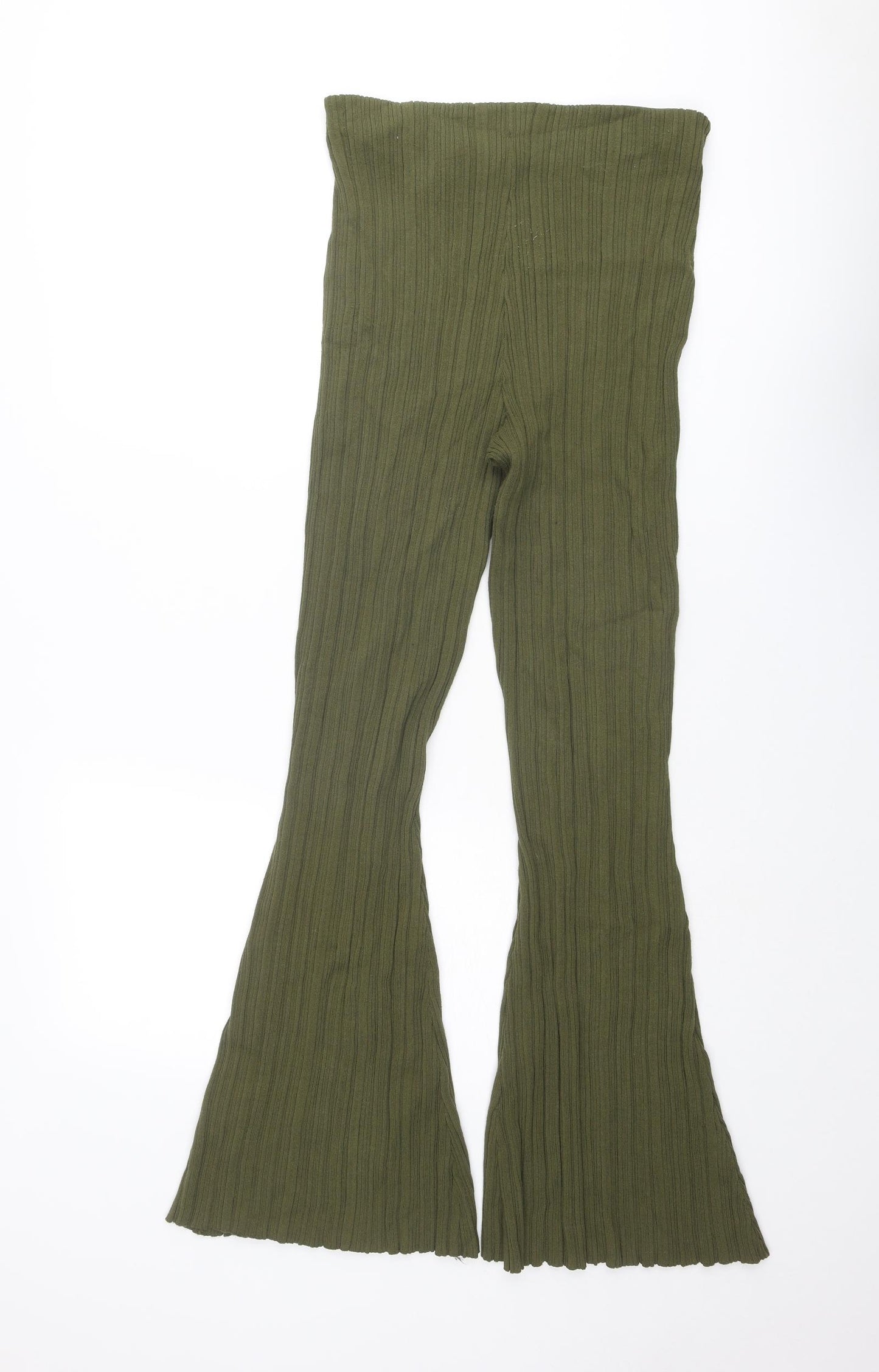 H&M Womens Green Viscose Jogger Trousers Size M L31 in Regular