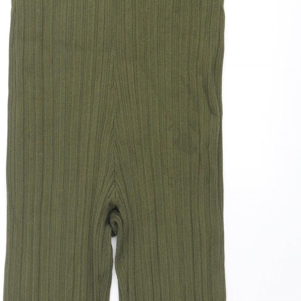 H&M Womens Green Viscose Jogger Trousers Size M L31 in Regular