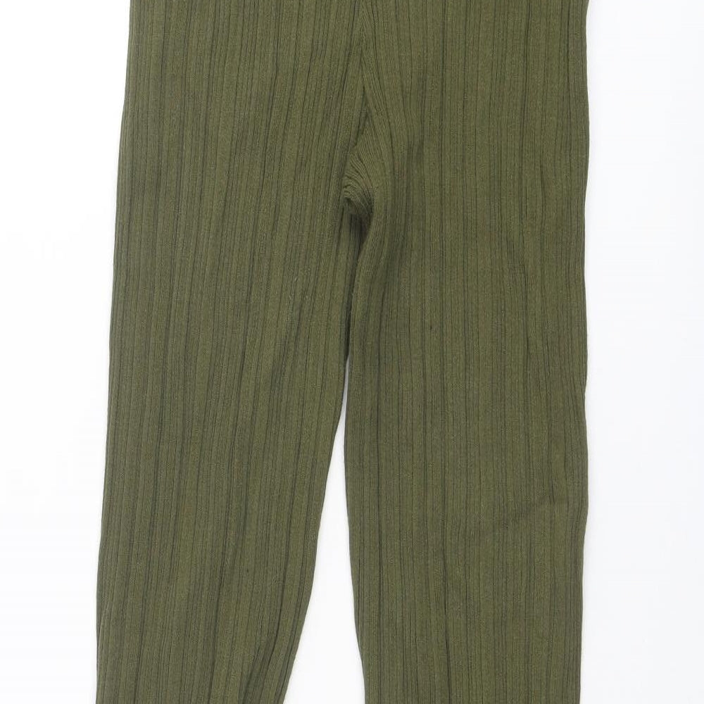 H&M Womens Green Viscose Jogger Trousers Size M L31 in Regular