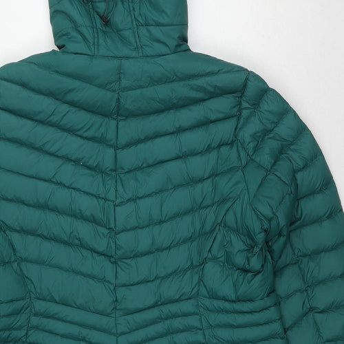 Lands' End Womens Green Quilted Jacket Size 16 Zip