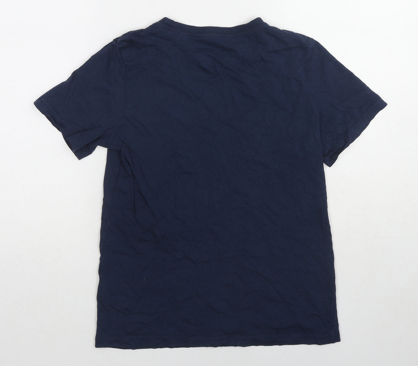 H&M Boys Blue Cotton Basic T-Shirt Size 11-12 Years Round Neck Pullover - 5 More Minutes Gamer