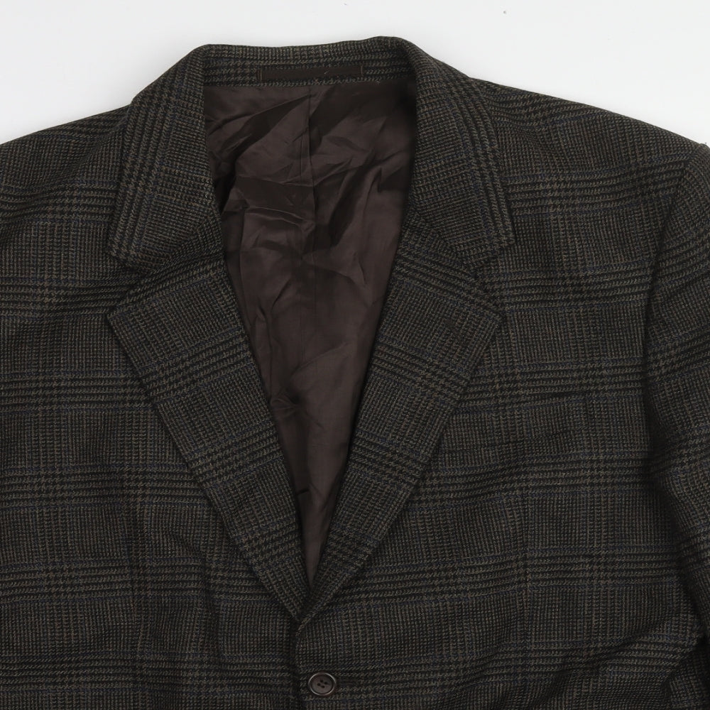 Chatleys Mens Grey Plaid Wool Jacket Suit Jacket Size 44 Regular