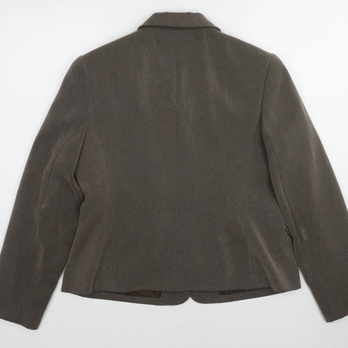 NEXT Womens Brown Polyester Jacket Blazer Size 14