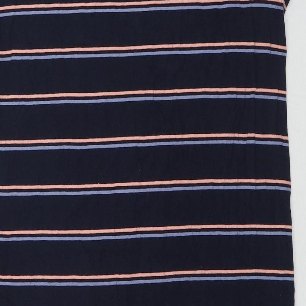 J.CREW Womens Blue Striped Cotton T-Shirt Dress Size S Crew Neck Pullover