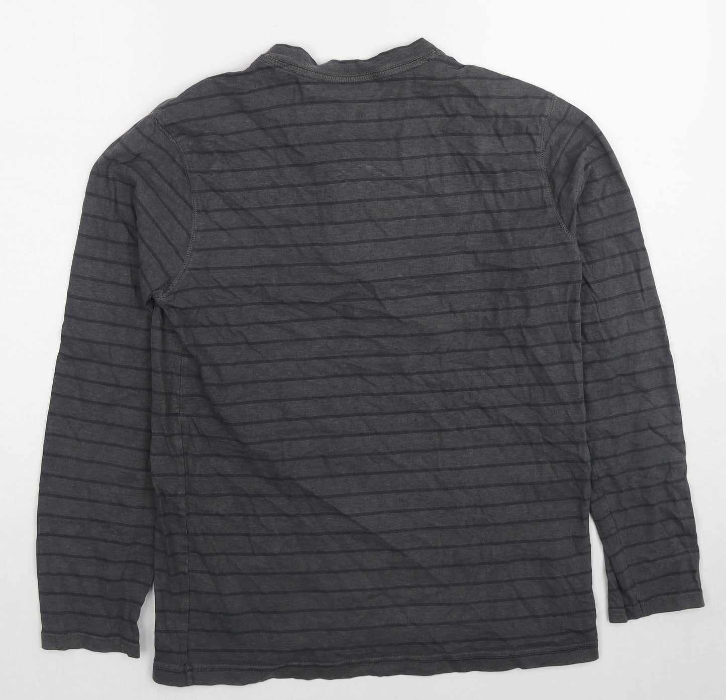 Mountain Warehouse Mens Grey Striped Cotton Pullover Sweatshirt Size S