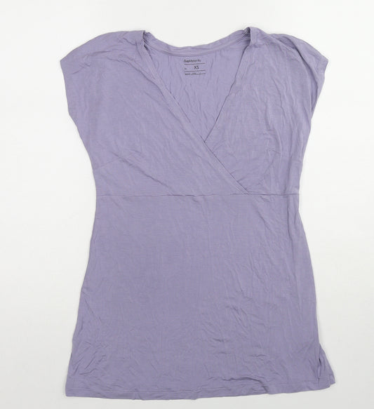 Gap Womens Purple Modal Basic T-Shirt Size XS V-Neck
