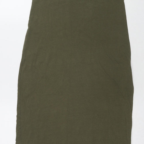 VILA Womens Green Cotton Maxi Size S Scoop Neck Pullover