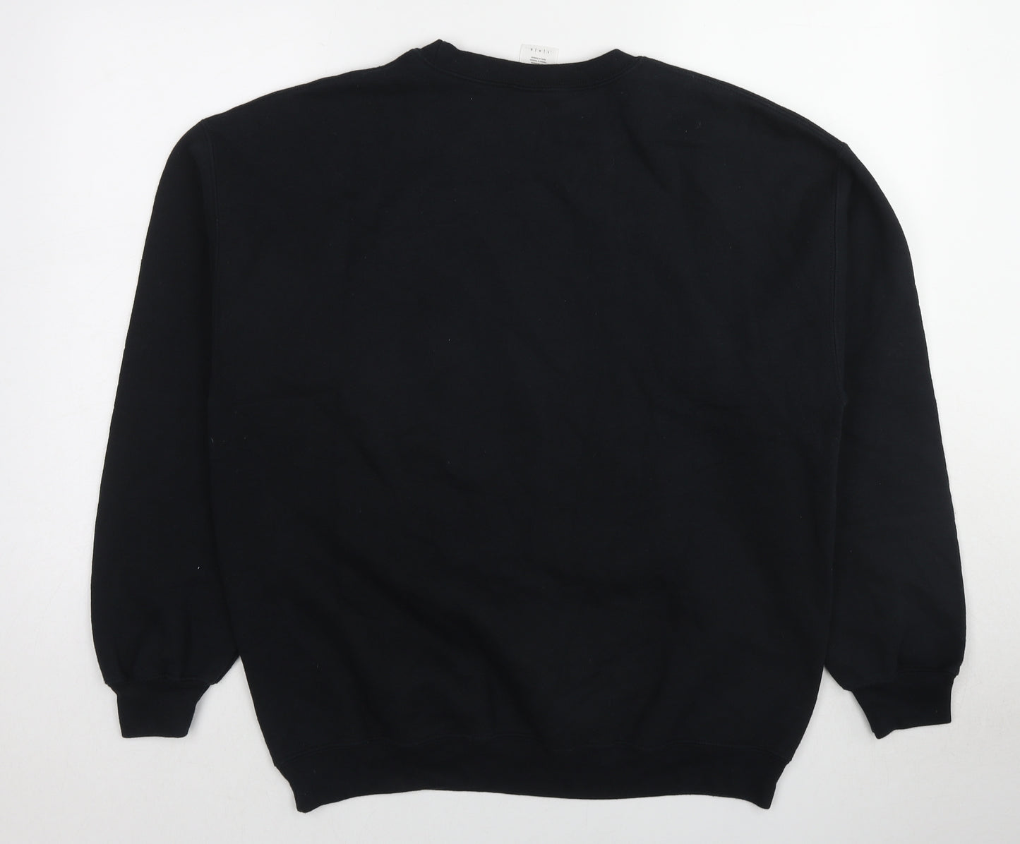 Gildan Womens Black Cotton Pullover Sweatshirt Size L Pullover - Christmas HO HO HO Glitter